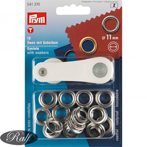 Set ocheti cu dispozitiv de atasare, culoare argintiu - 11 mm - Prym 541370